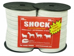 SHOCK White 20mm Electric Fence Tape Twin Pack Deal
